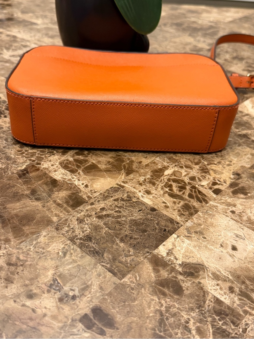 Henri Bendel Orange Saffiano Leather Crossbody Camera Bag - Picture 6 of 10